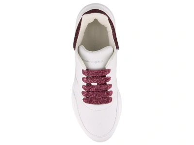 Shop Alexander Mcqueen Oversized Glitter Detail Sneakers In White