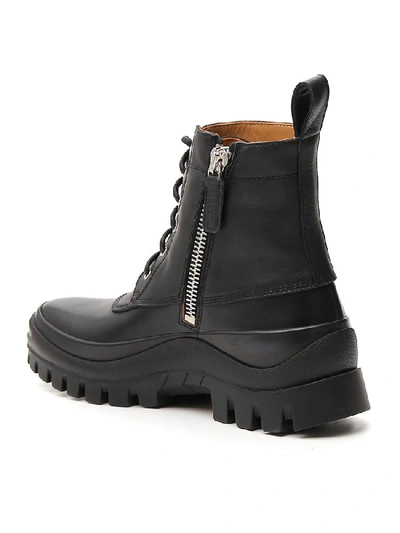 Shop Jil Sander Panelled Combat Boots In Black