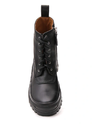 Shop Jil Sander Panelled Combat Boots In Black