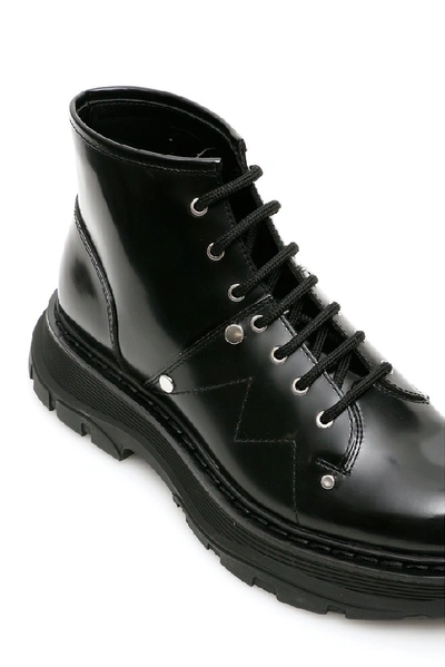 Shop Alexander Mcqueen Lace Up Ankle Boots In Black