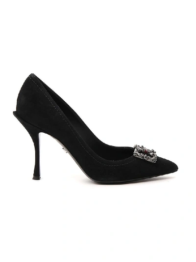 Shop Dolce & Gabbana Dg Amore Pointed Toe Pumps In Black