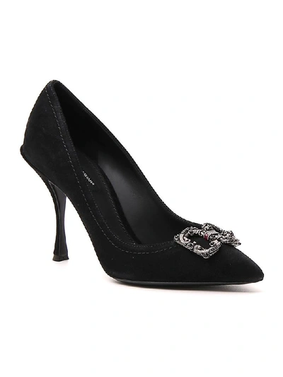 Shop Dolce & Gabbana Dg Amore Pointed Toe Pumps In Black