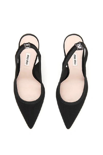 Shop Miu Miu Slingback Pumps In Nero