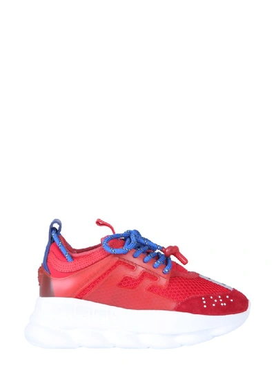 Shop Versace Chunky Sole Sneakers In Red