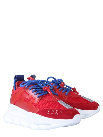 Shop Versace Chunky Sole Sneakers In Red