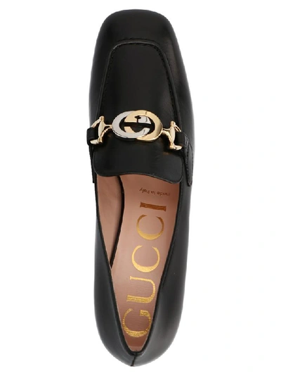 Shop Gucci Zumi Heeled Loafers In Black