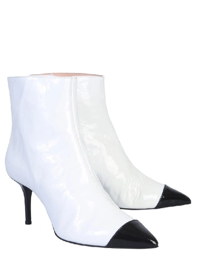 Shop Msgm Contrast Colour Pointed Toe Boots In Multi