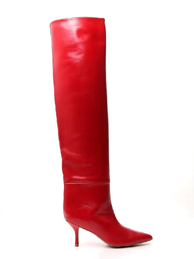 Shop Stuart Weitzman Millie Knee Length Boots In Red