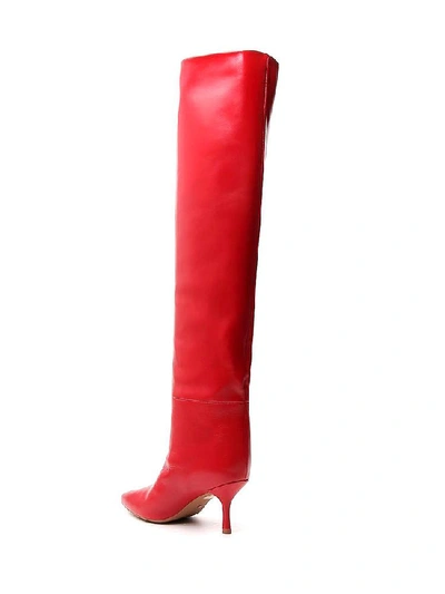 Shop Stuart Weitzman Millie Knee Length Boots In Red