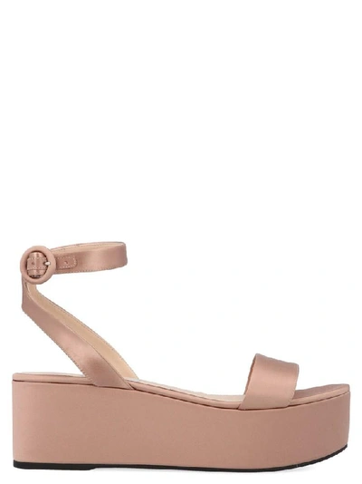 Shop Prada Platform Strappy Sandals In Pink