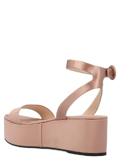 Shop Prada Platform Strappy Sandals In Pink