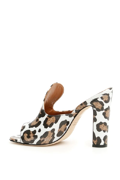 Shop Paris Texas Animal Print Open Toe Mules In Multi