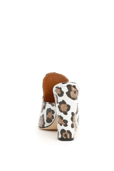 Shop Paris Texas Animal Print Open Toe Mules In Multi