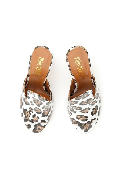 Shop Paris Texas Animal Print Open Toe Mules In Multi