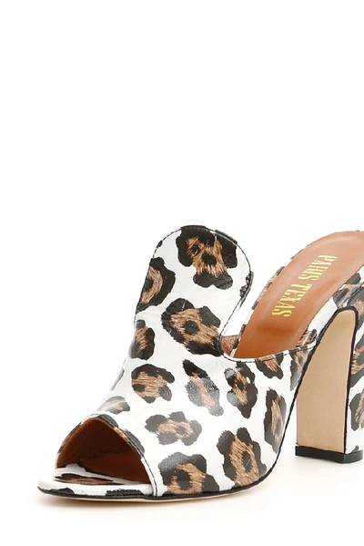 Shop Paris Texas Animal Print Open Toe Mules In Multi