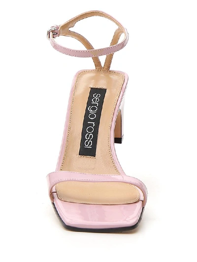 Shop Sergio Rossi Ankle Strap Sandals In Beige