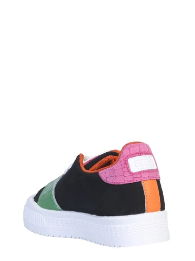 Shop Gcds Logo Strap Panelled Sneakers In Black