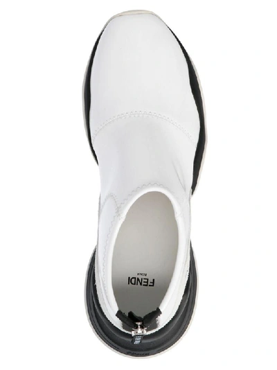 Shop Fendi Logo Glossy Effect High Top Sneakers In White