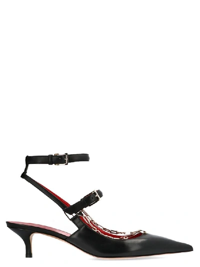 Shop Valentino Chain Detail Pumps In Black