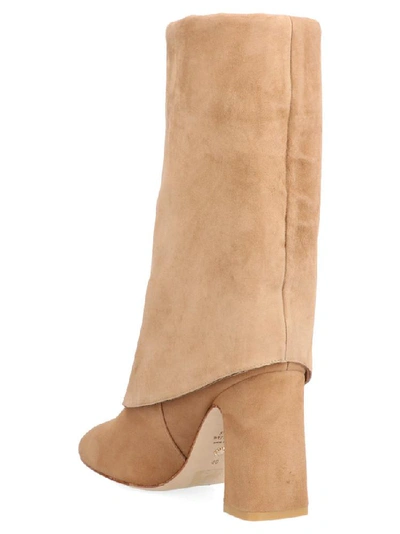 Shop Stuart Weitzman Lucinda Block Heel Boots In Beige