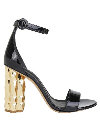 Shop Ferragamo Salvatore  Contrast Heel Sandals In Nero