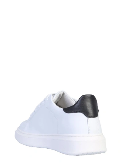 Shop Msgm Logo Print Sneakers In White