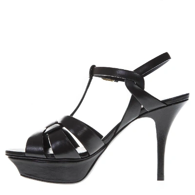 Shop Saint Laurent Tribute Sandals In Black