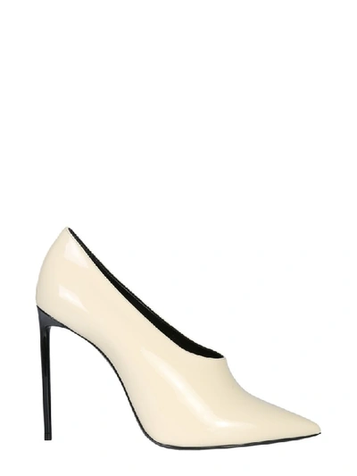 Shop Saint Laurent Teddy Pumps In White