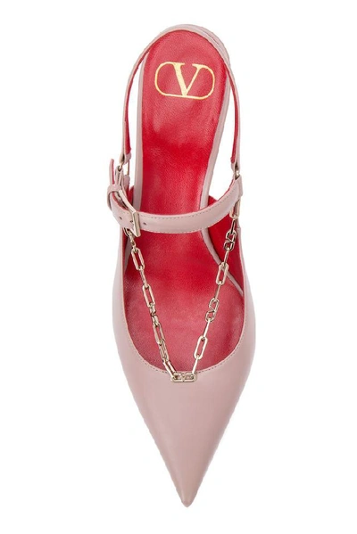 Shop Valentino Chain Detail Pumps In Pink