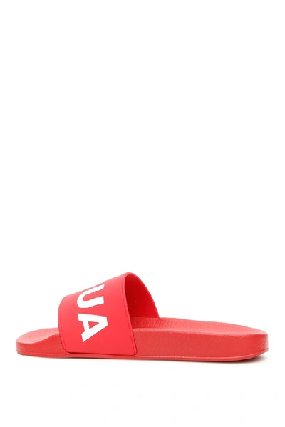 Shop Dsquared2 Logo Pool Slides In Red