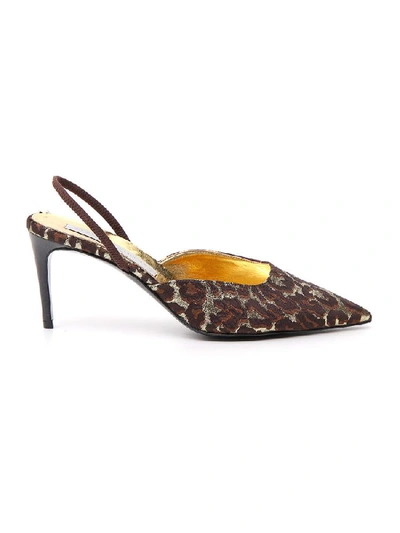 Shop Stella Mccartney Leopard Print Slingback Pumps In Multi