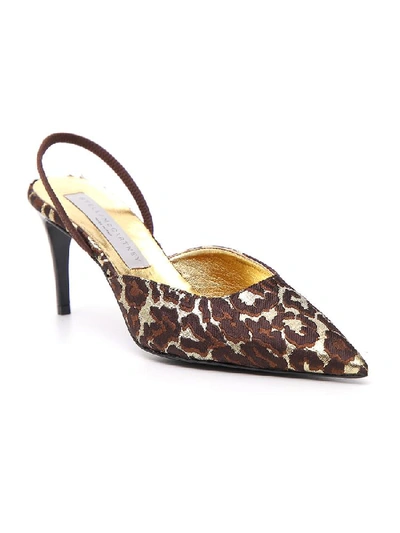 Shop Stella Mccartney Leopard Print Slingback Pumps In Multi