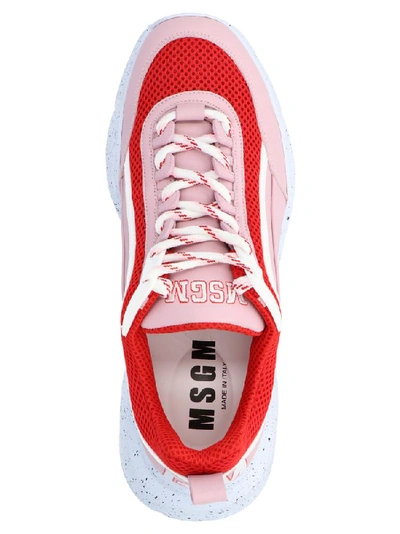Shop Msgm Contrast Panel Chunky Sole Sneakers In Multi