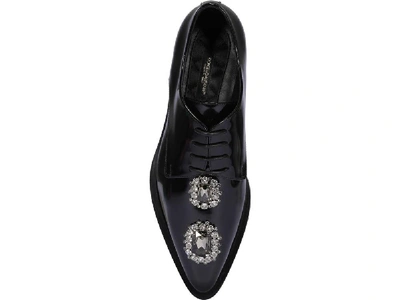 Shop Dolce & Gabbana Crystal Detail Lace In Black