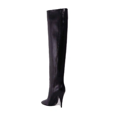 Shop Saint Laurent Kiki Knee High Boots In Black