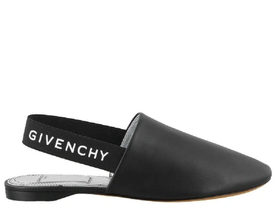 Shop Givenchy Logo Slingback Flat Shoes In Black