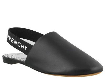 Shop Givenchy Logo Slingback Flat Shoes In Black