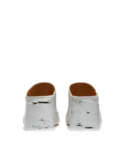 Shop Mm6 Maison Margiela Painted Heel Sandals In White