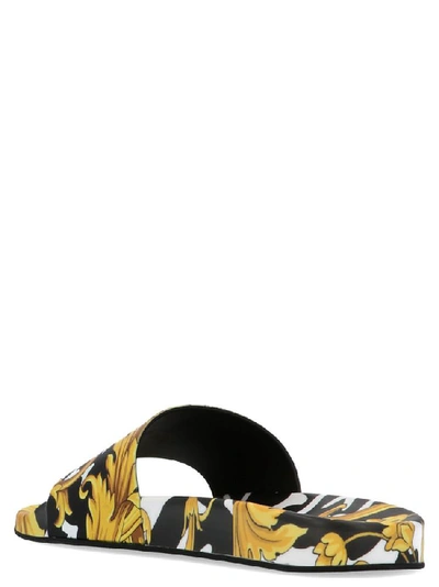 Shop Versace Baroque Print Slides In Multi