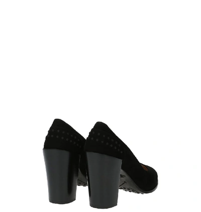 Shop Tod's Block Heel Detailing Pumps In Black