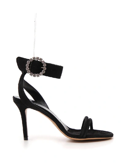 Shop Isabel Marant Crystal Detail Stiletto Sandals In Black