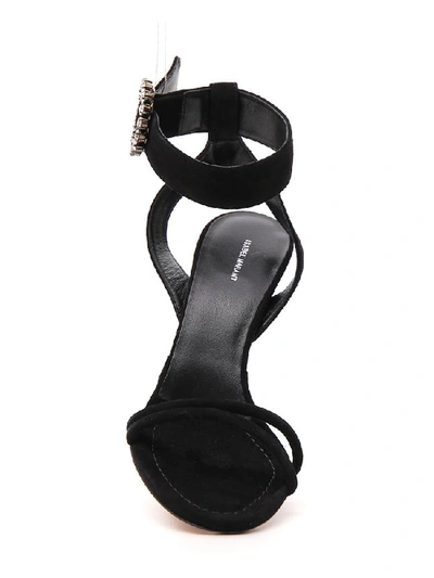 Shop Isabel Marant Crystal Detail Stiletto Sandals In Black
