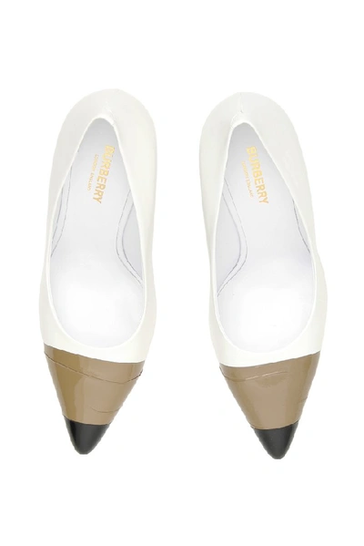 Shop Burberry Tape Detail Pumps In Multi