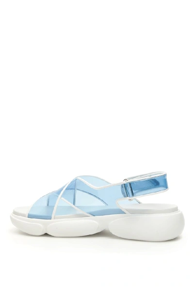 Shop Prada Cloudbust Ankle Strap Sandals In Blue