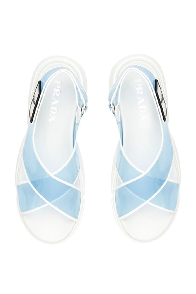 Shop Prada Cloudbust Ankle Strap Sandals In Blue