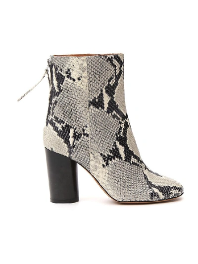Fyrretræ støj bjælke Isabel Marant Garrett Leather Ankle Boots In Chalk | ModeSens