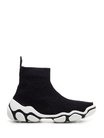 Shop Red Valentino High Top Sock Sneakers In Black