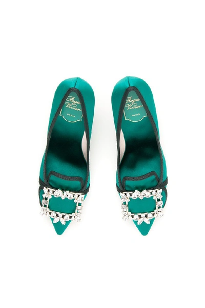 Shop Roger Vivier Flower Buckle Pumps In Multi