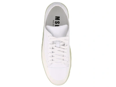 Shop Msgm Logo Printed Platform Sneakers In White