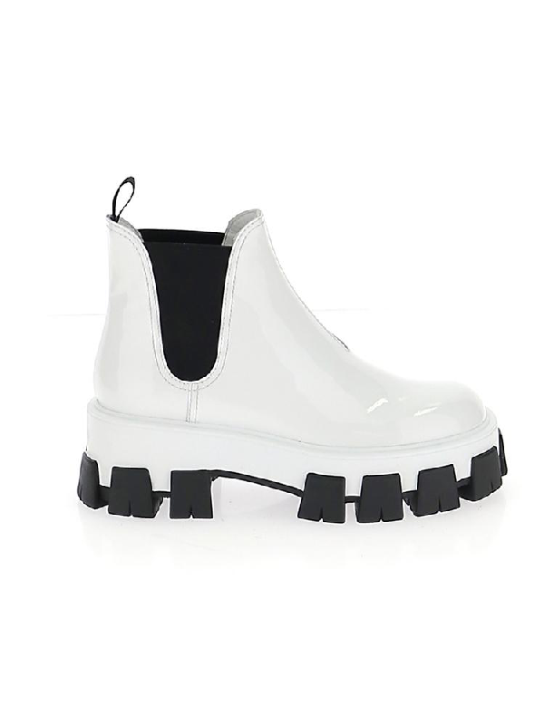 prada chelsea boots white